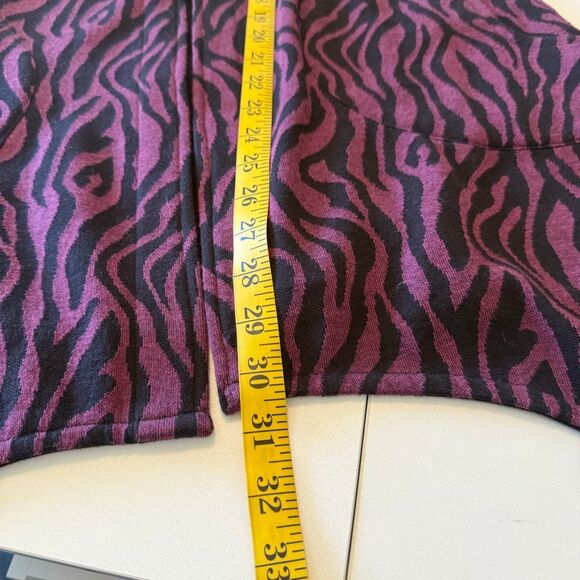 Parsley & Sage Reversible Black & Purple Zebra Striped Hooded Sweater Sz M Boho - Picture 11 of 15
